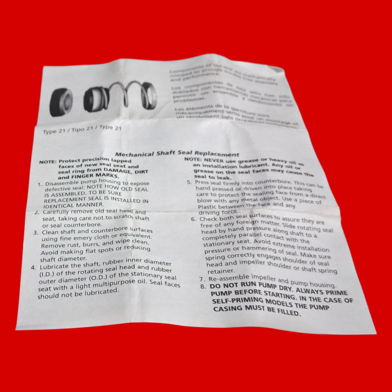 Flowserve Pac-Seal 466 Type 21 Mechanical Seal Replacement