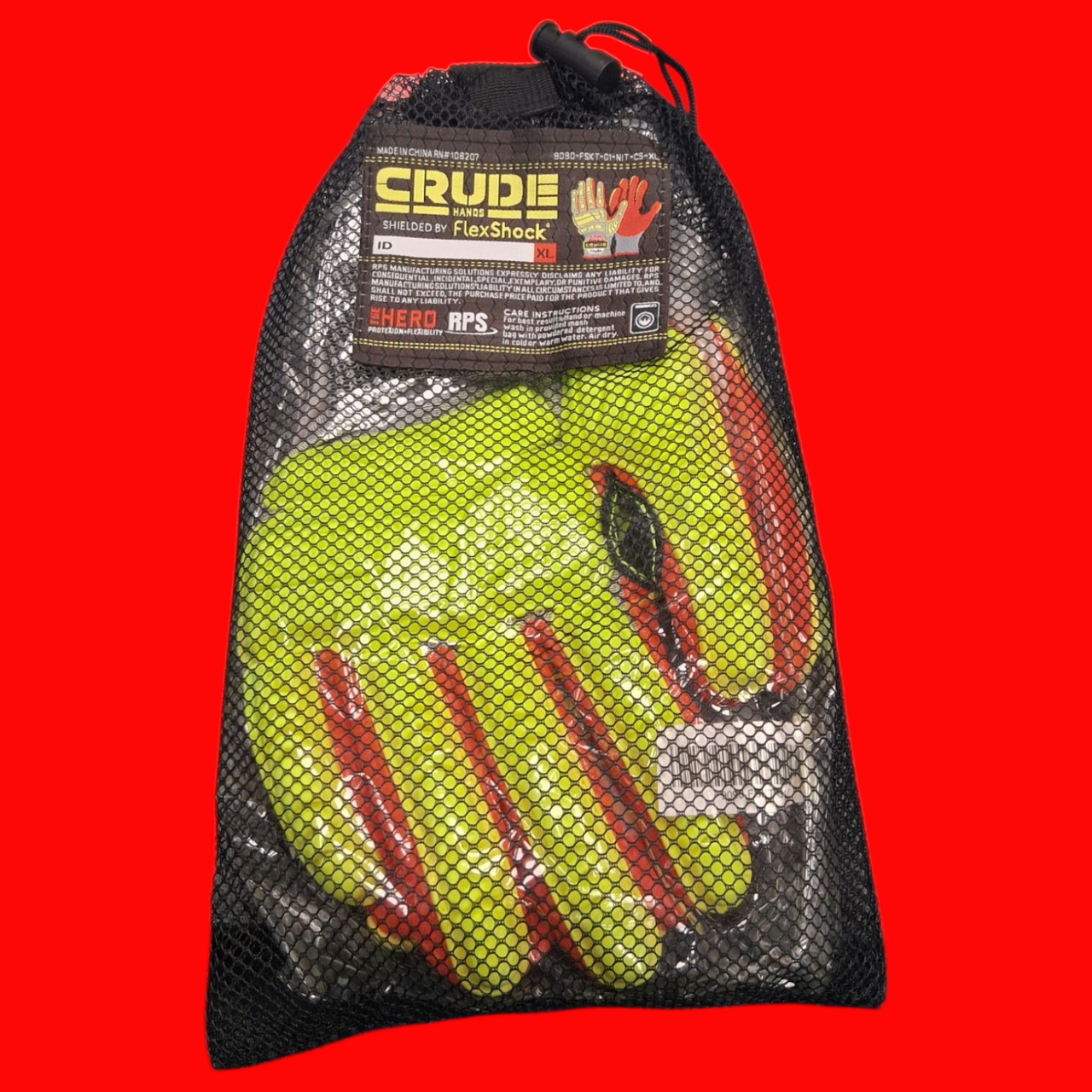 Crude Hands Shielded by FlexShock 9090-FSKT-G1-NIT-C5-XL Knit Shell Gloves (XL) Cut Level 5