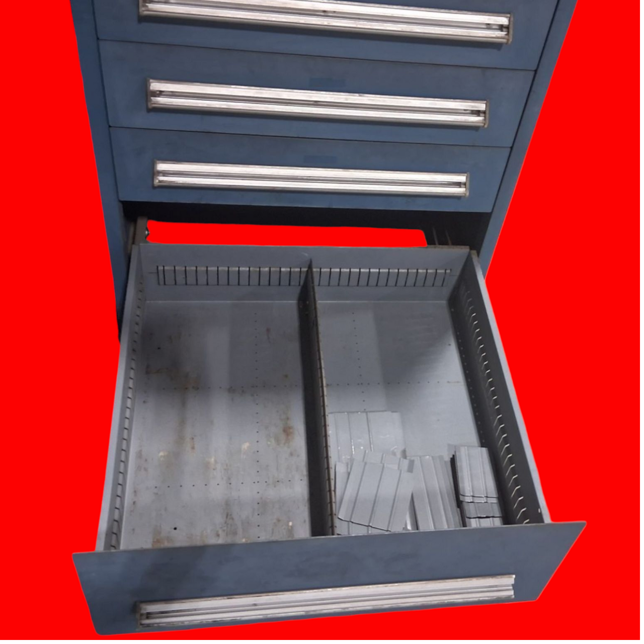 Stanley Vidmar Modular Drawer Cabinet, 9- Drawers, 30" Wide x 27.75"Deep x 59" Height- Part #SCU3144-FTNLDB