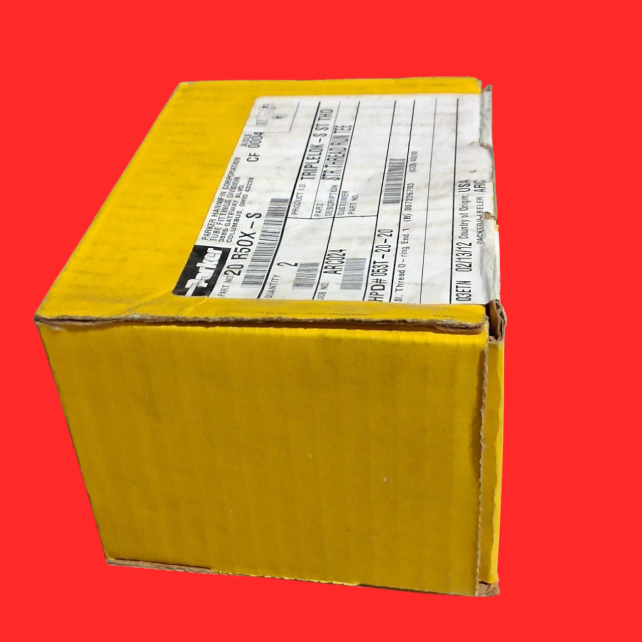 Parker Hannifin 20 R50X-S Triple-Lok 37° Flare Straight Thread Run Tee Box of 2