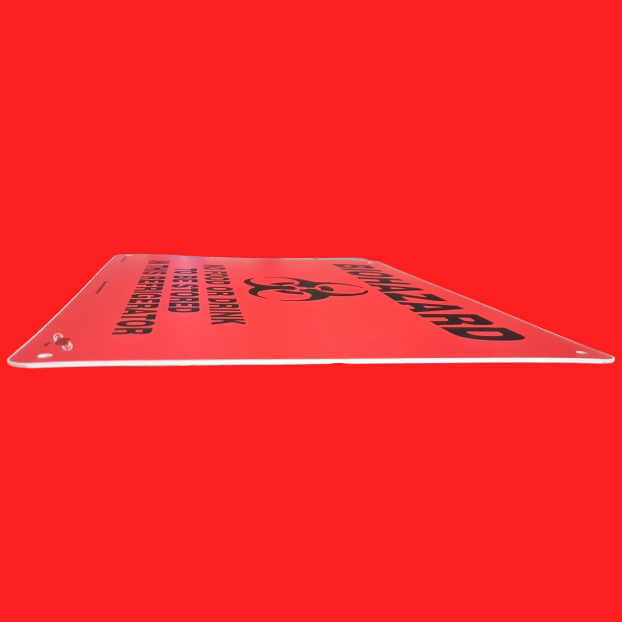 NSI 29877 Biohazard No Food Or Drink To Be Stored In This Refrigerator with Graphic Safety Sign 10"x14"