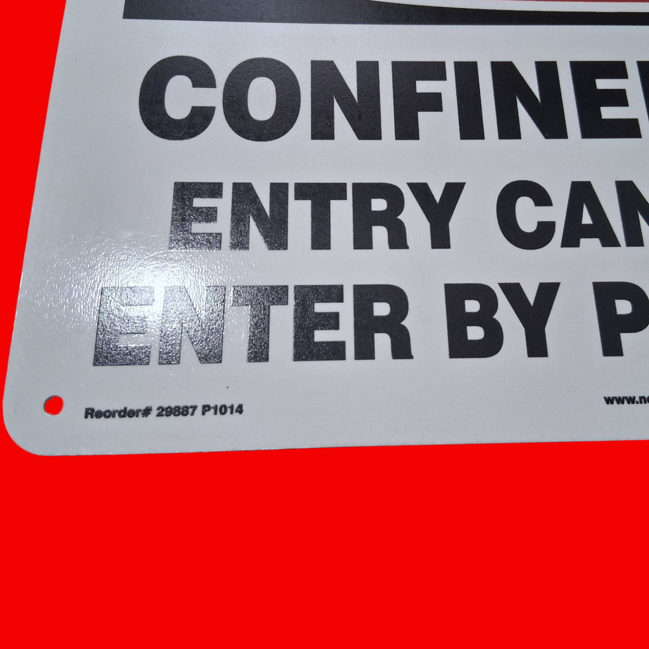 Northern Safety 29887 Danger Confined Space Entry Can Be Fatal Enter By Permit Only OSHA Safety Sign 10"x14", Plastic