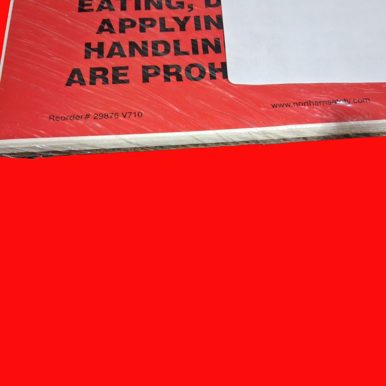 Northern Safety 29876 V710 Biohazard Eating, Drinking, Smoking, Applying Cosmetics, And Handling Contact Lenses Are Prohibited In This Area with Graphic Safety Sign 7"x10", Pack of 20