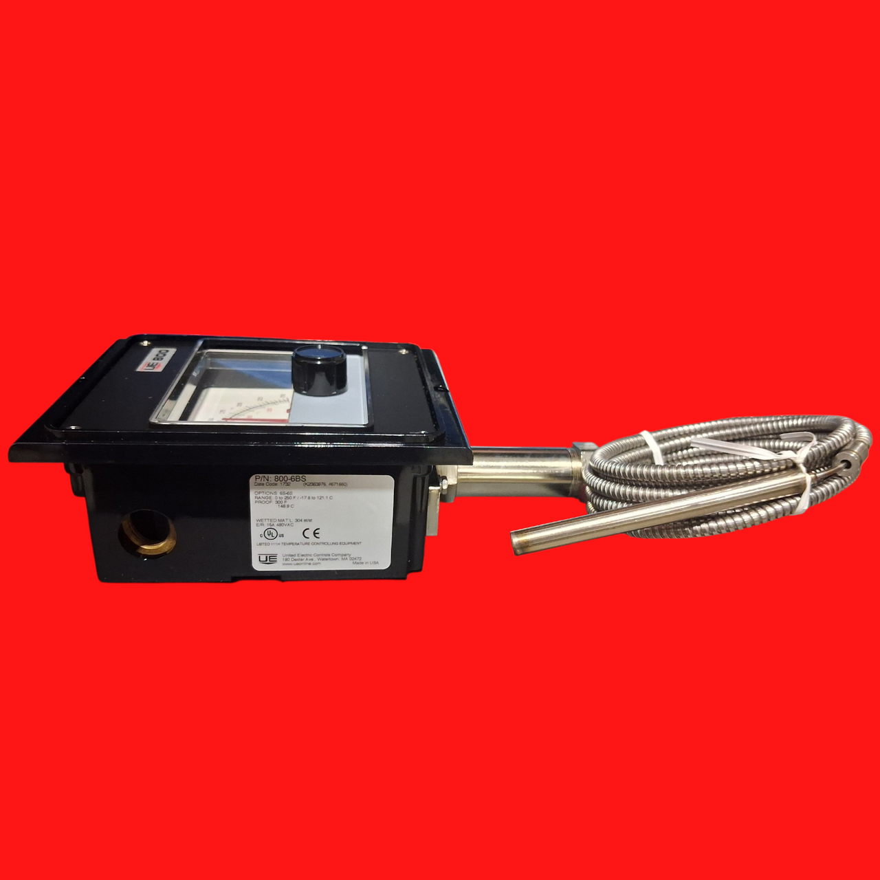 United Electric Controls 800 Series Indicating Temperature Switch- 800-6BS- Open Box