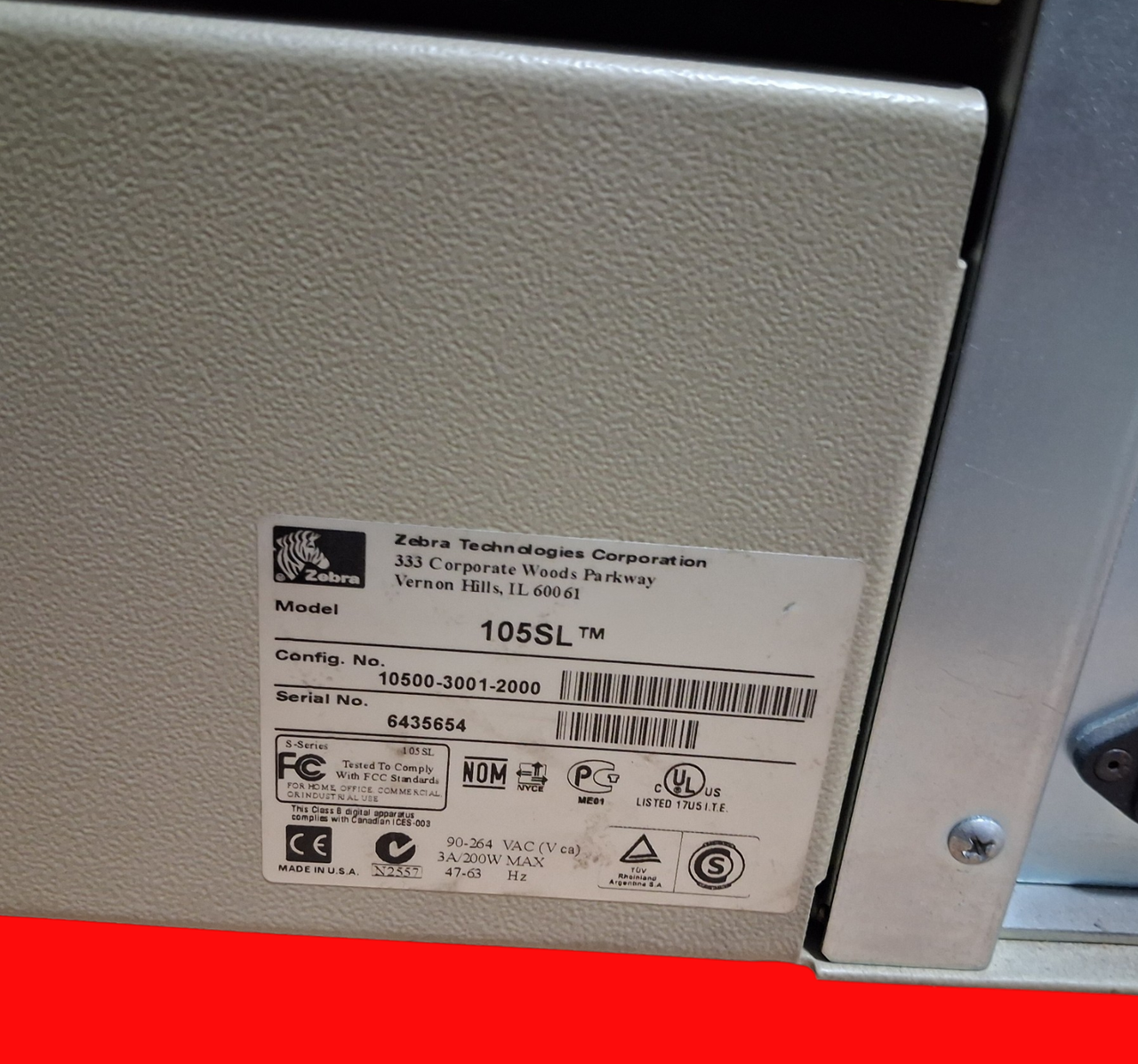 Zebra Technologies Industrial-Grade Thermal Barcode Label Printer- 105SL