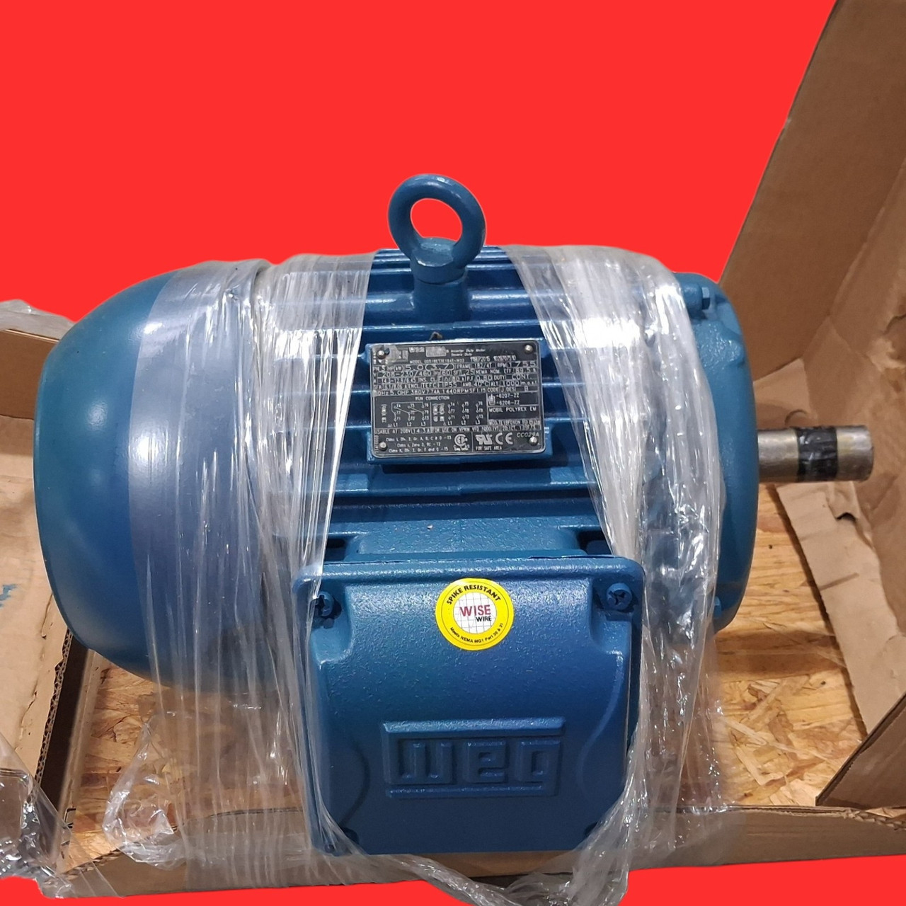 Weg 00518ET3E184T-W22 NEMA Premium Efficiency 5 HP 4P 182/4T 3Ph 208/230/460V 60/50 Hz - TEFC - Foot-Mounted Motor