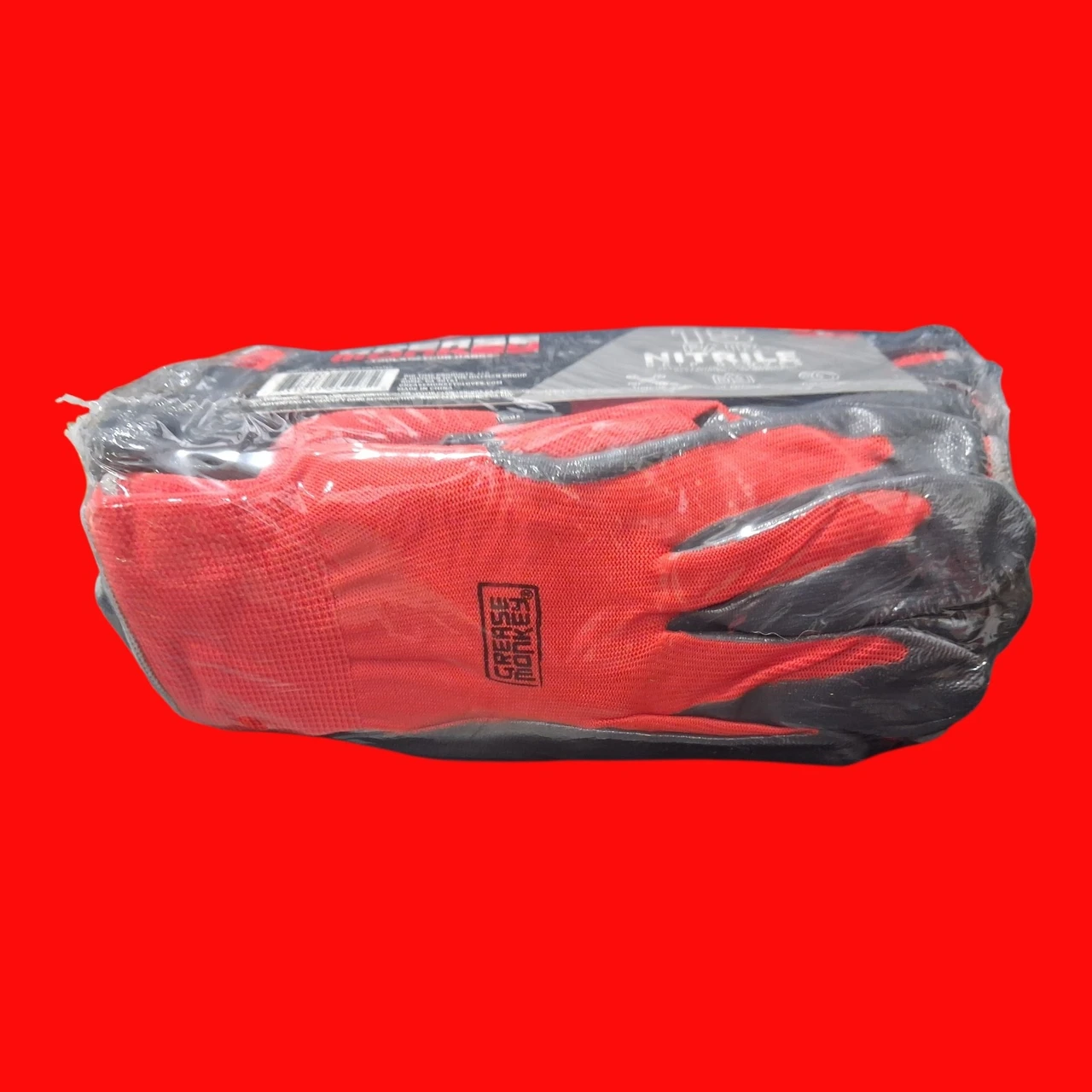 Grease Monkey 25227 Nitrile Grip Gloves Size Large Pack of 15