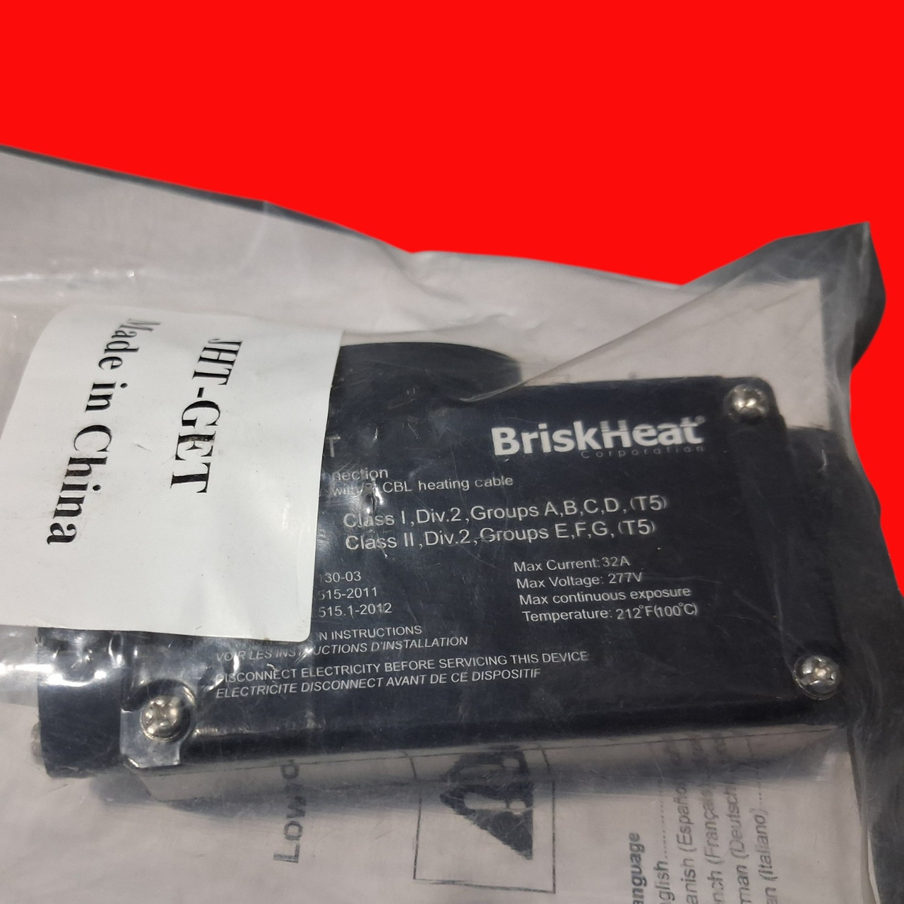 BriskHeat JHT-GET CSA Low-Profile Tee Splice Kit
