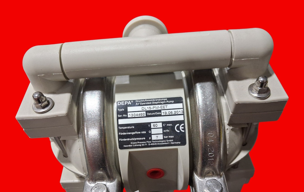 Depa DL15-PM-EET Air Operated Diaphragm Pump 1/2", Polypropylene