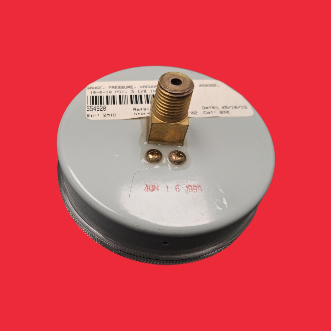 Qualitrol 50-35E Compound Pressure and Vacuum Gauge -10 to +10 PSIG, 3-1/2" Dial