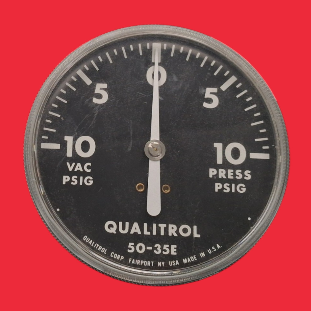 Qualitrol 50-35E Compound Pressure and Vacuum Gauge -10 to +10 PSIG, 3-1/2" Dial