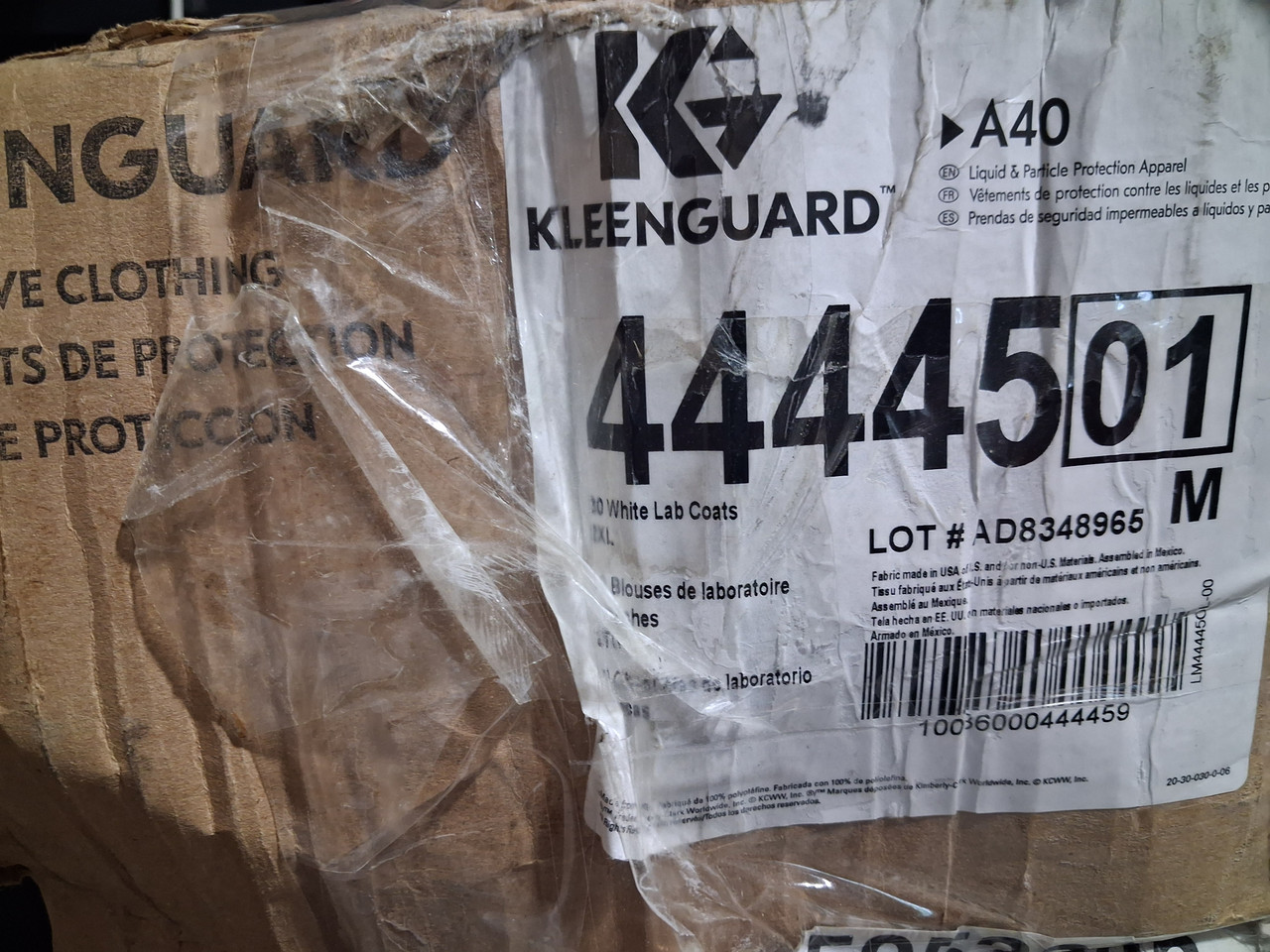 KleenGuard 44445 A40 Lab Coat w/ Snaps, Elastic Wrists, No Pocket, White, Size 2XL- Box of 30