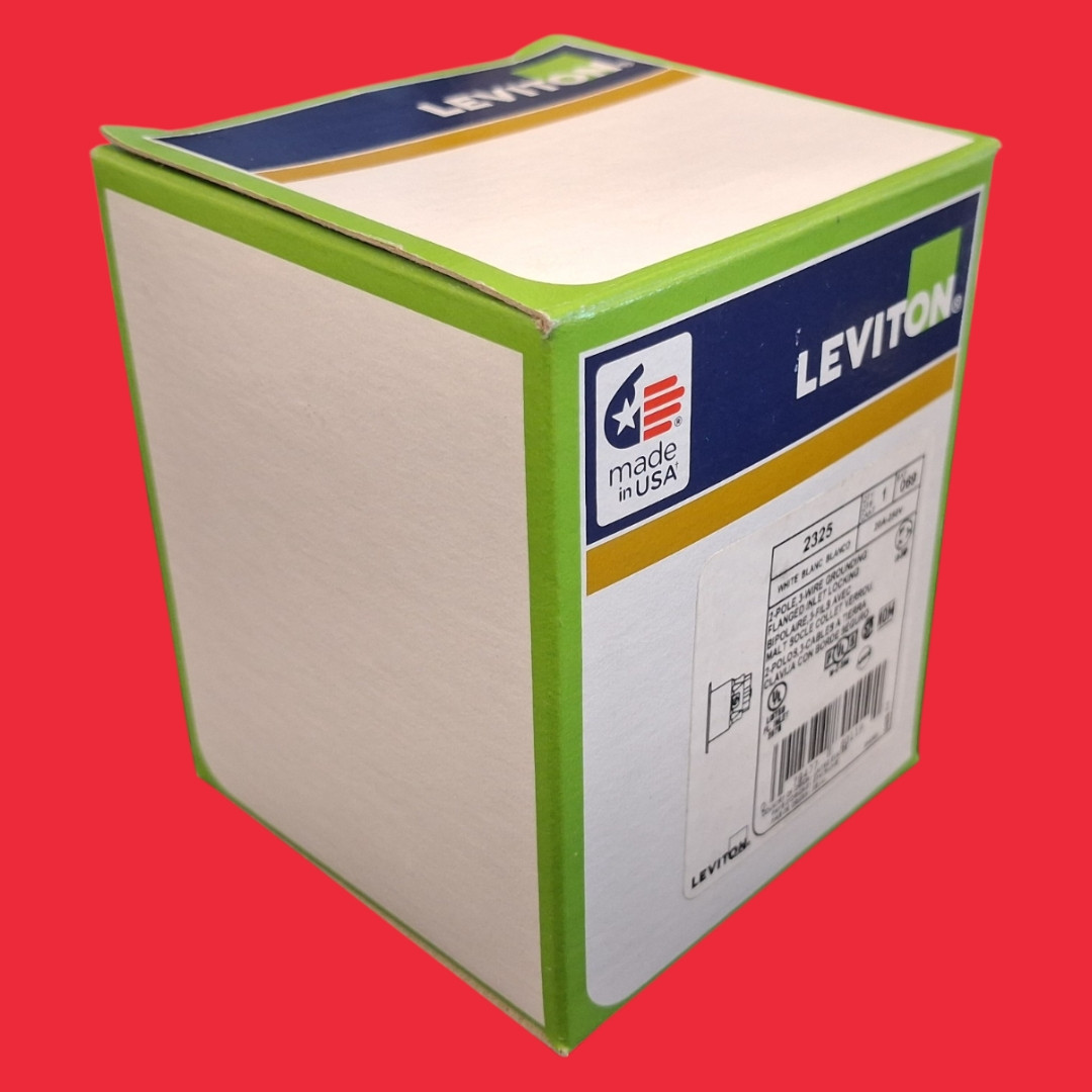 Leviton 2325 20 Amp, 250 Volt, Flanged Inlet Locking Receptacle, Industrial Grade