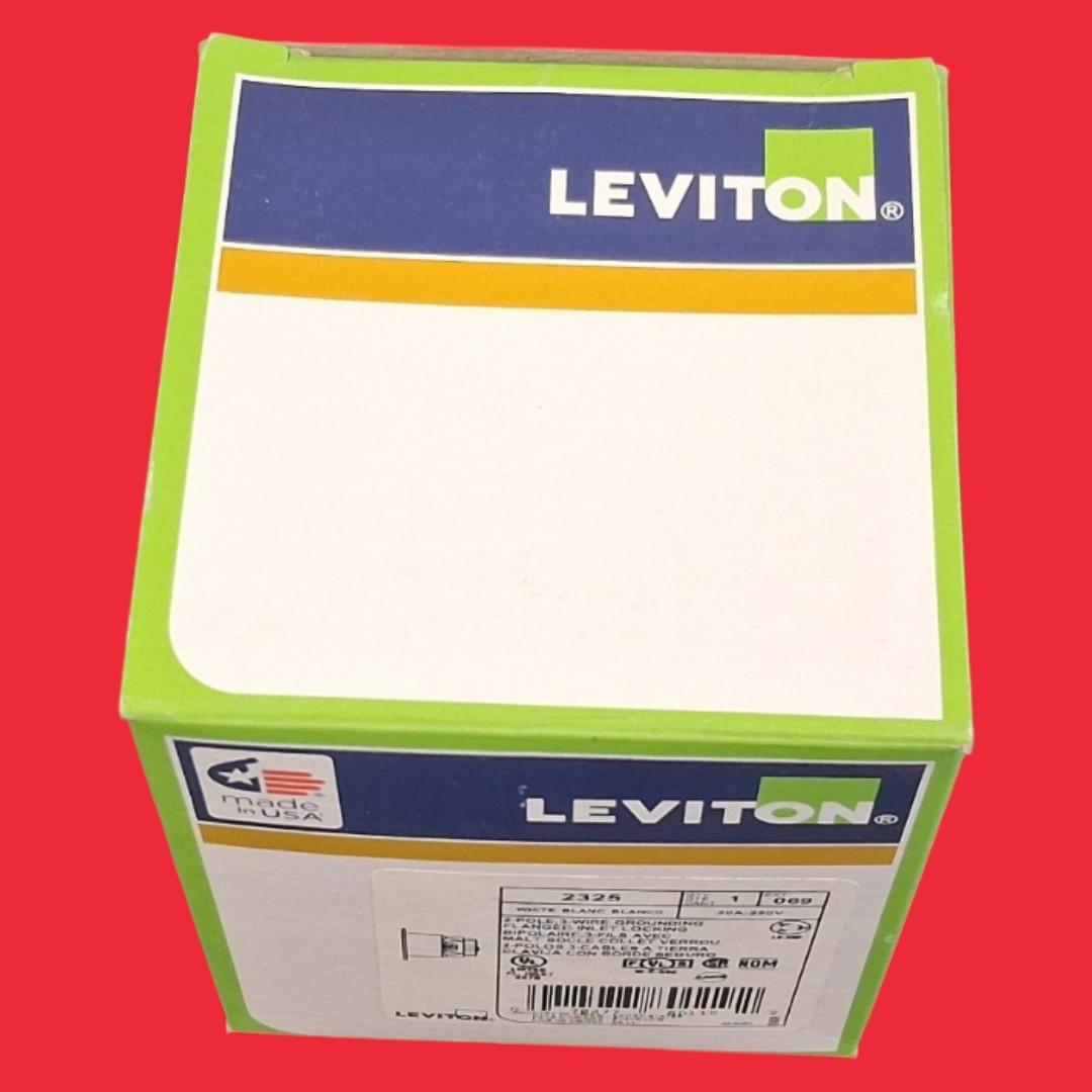 Leviton 2325 20 Amp, 250 Volt, Flanged Inlet Locking Receptacle, Industrial Grade
