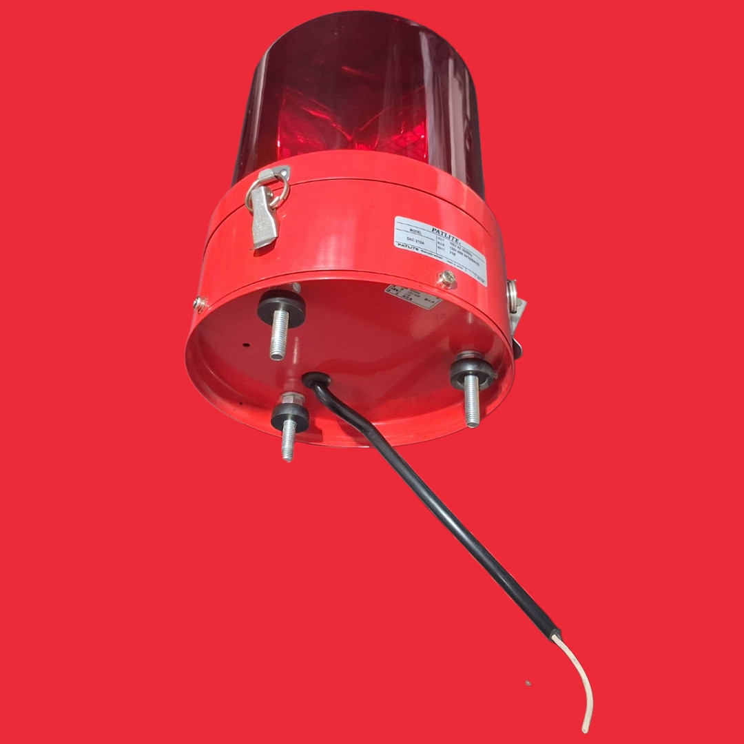 Patlite Corporation 100VAC, 3-Screw Mounting, Red Rotating Light Beacon SKC-210A-R