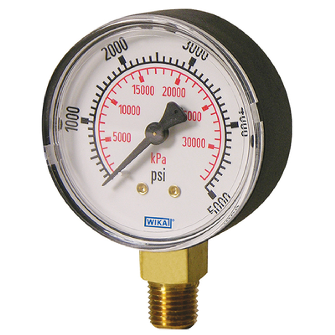 Wika 111.10 Lower Mount 1/4 NPT 600PSI Bourdon Tube Pressure Gauge