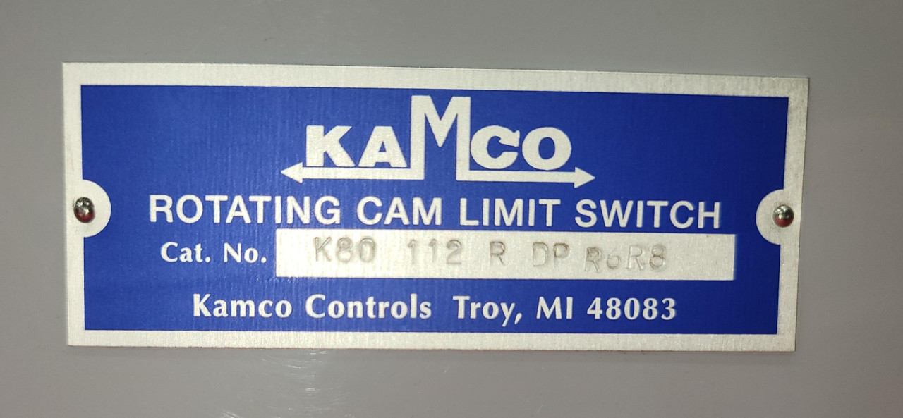 Kamco Controls Rotating Cam Limit Switch K80-1-12-R-DP-R6R8