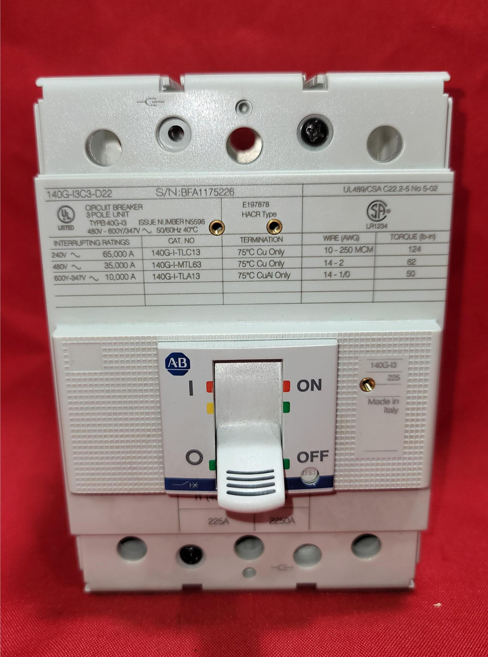 Allen Bradley 140GI3C3D22 Circuit Breaker