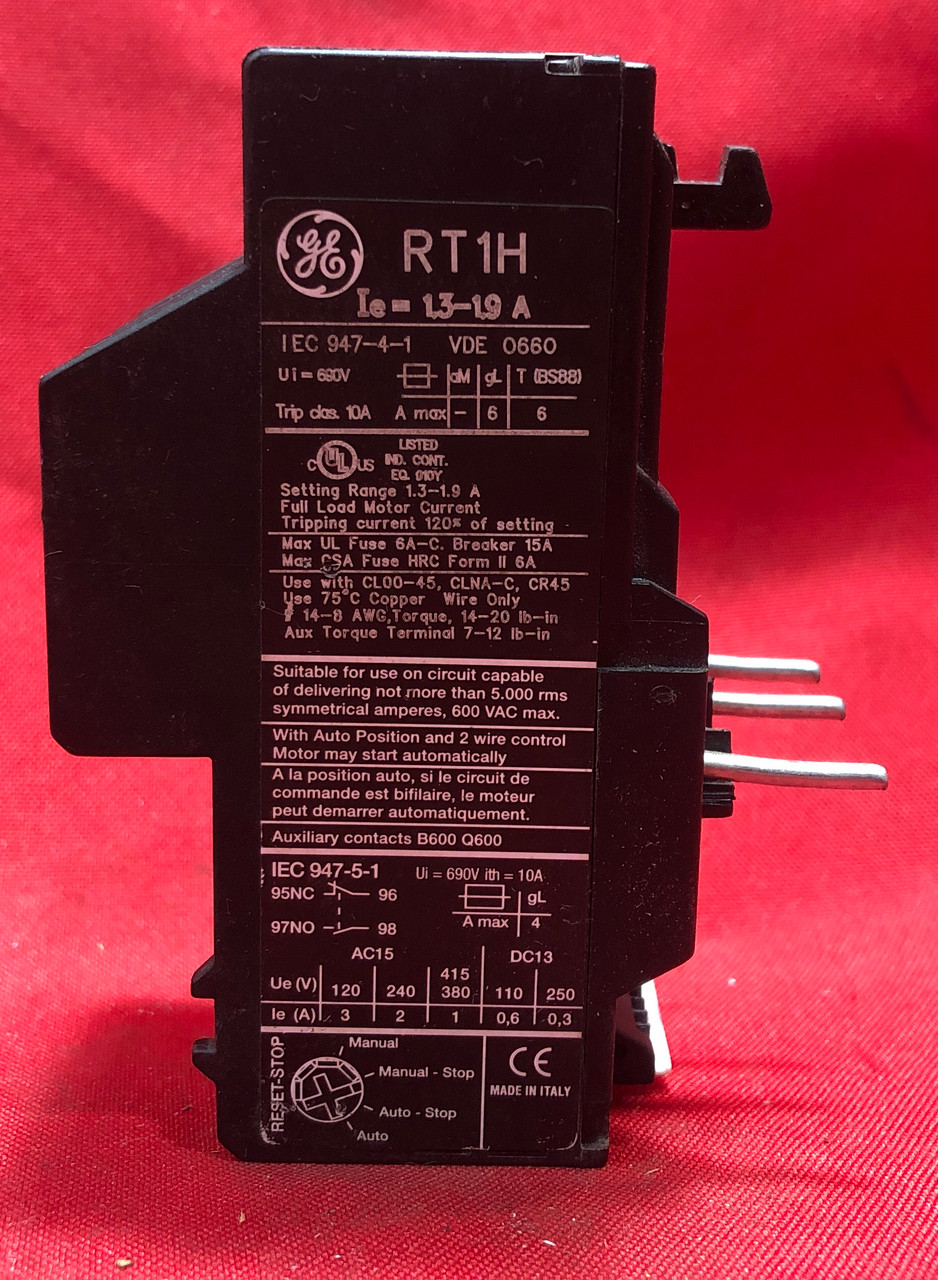 General Electric RT1H Thermal Overload Relay