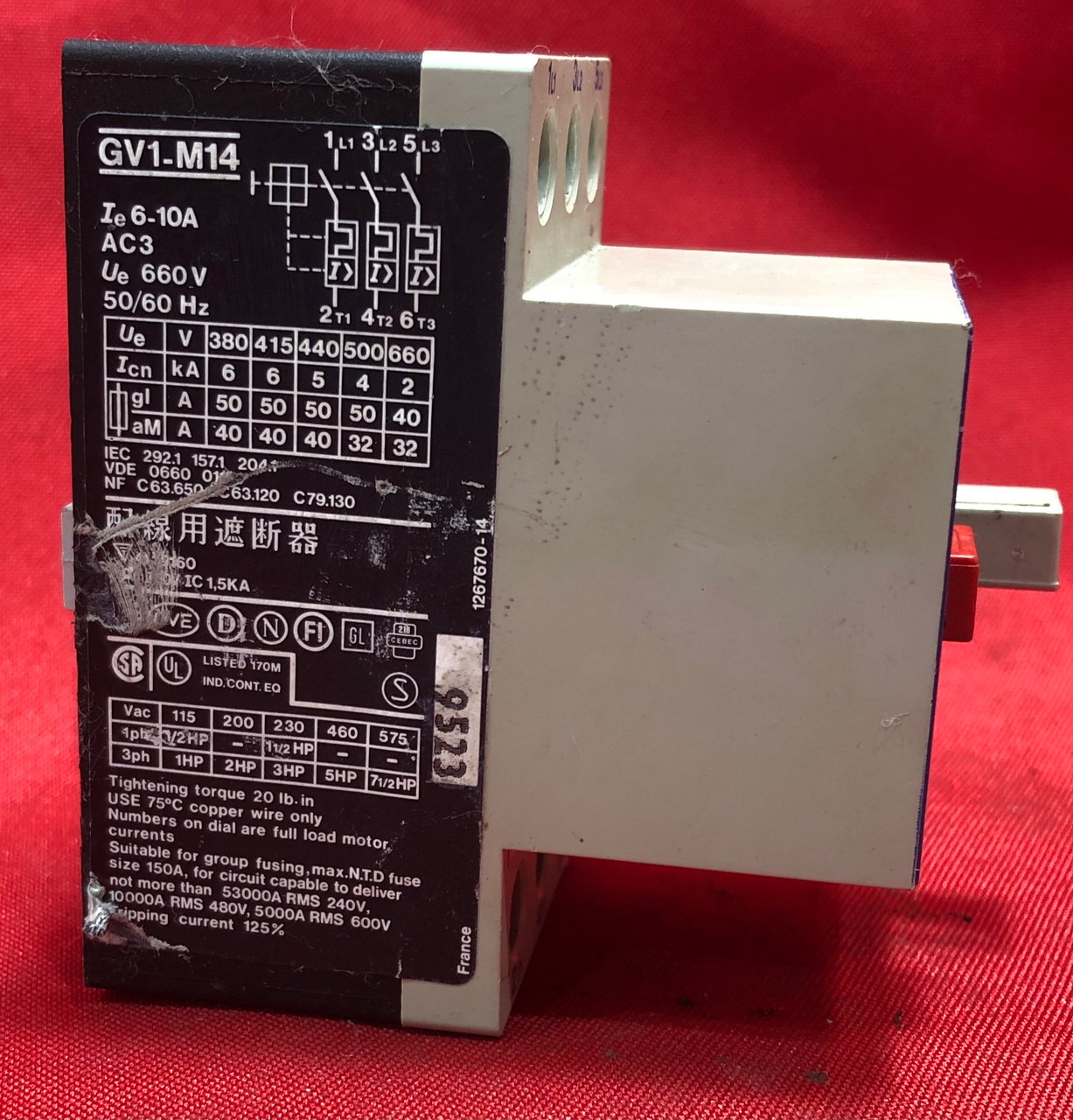 Telemecanique GV1-M14 Motor Protector