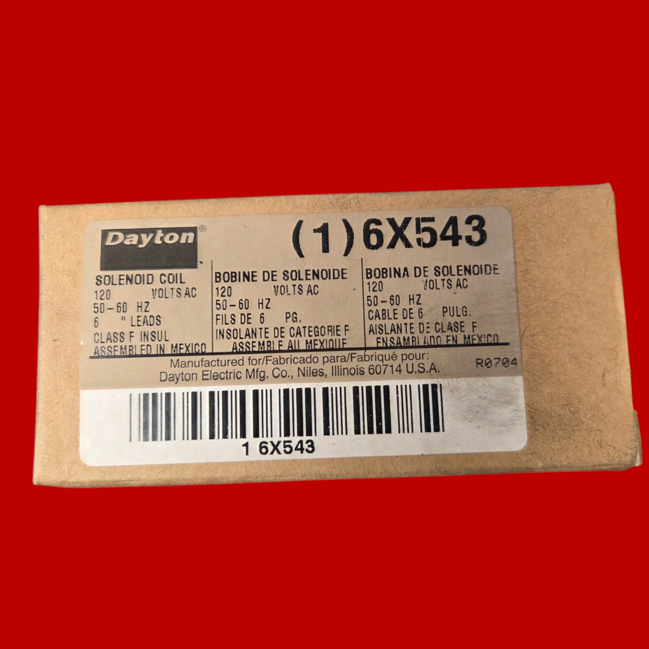 Dayton 6X543 Solenoid Coil