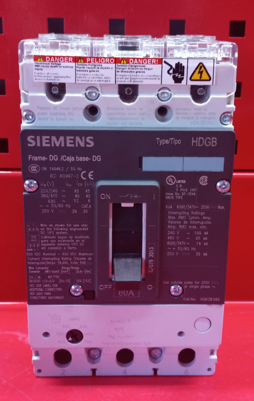 Siemens HDK3B060F Circuit Breaker 60 AMPS