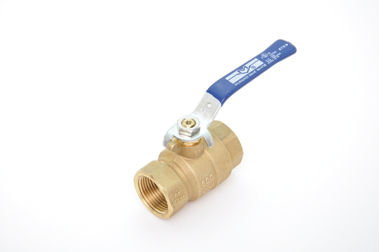 Milwaukee Valve BA-475B 1-1/2" Two-Piece Brass Ball Valve