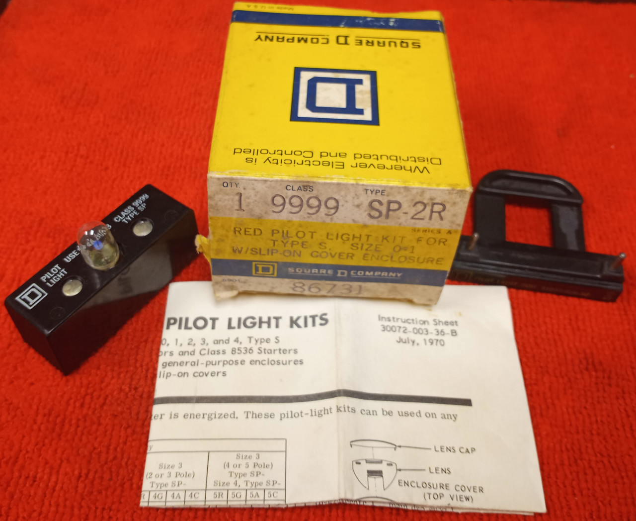 Square D 9999 SP-2R Red Pilot Light Kit For Type S, Size 0-1