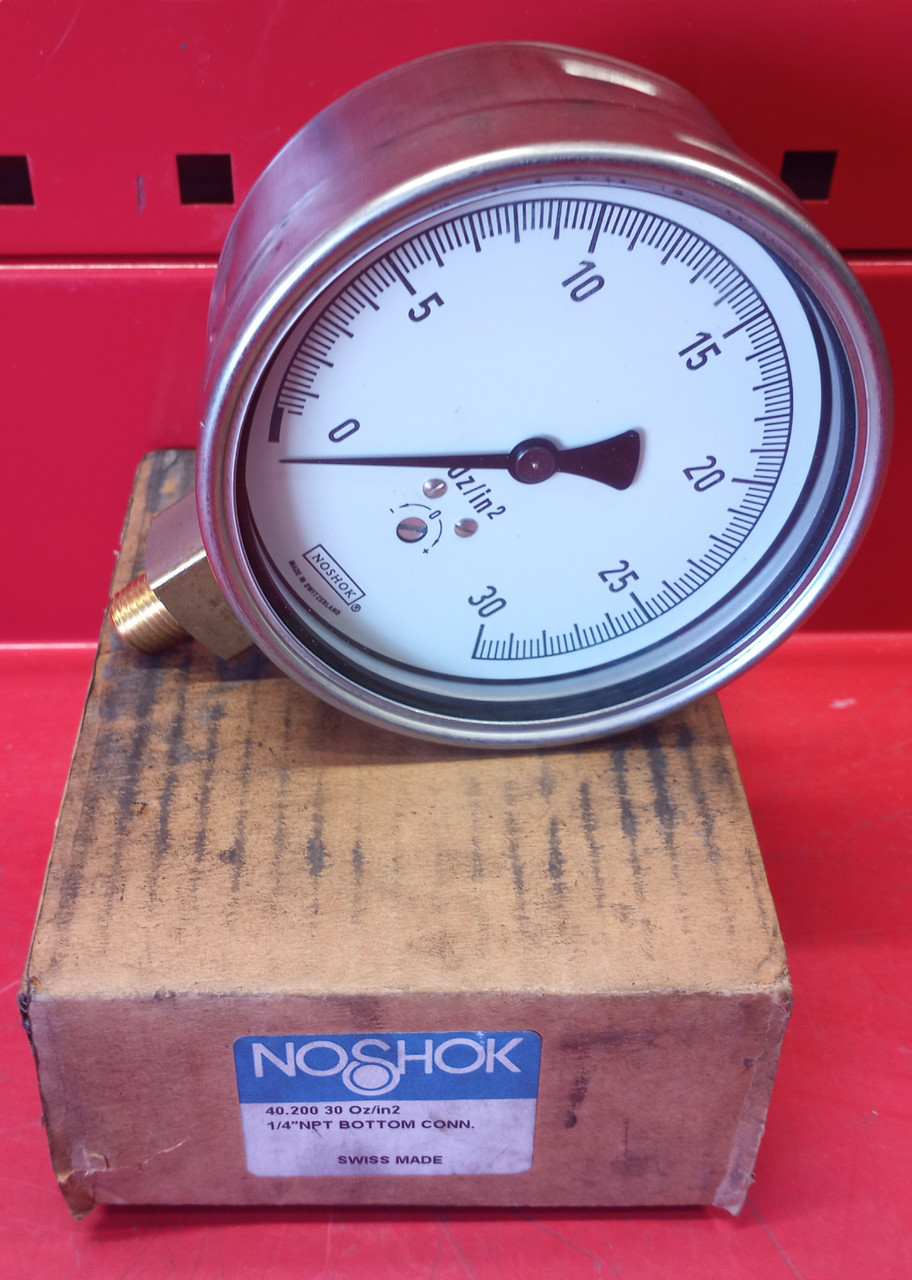 Noshok 40.200-30 oz/in2, 4" Pressure Gauge