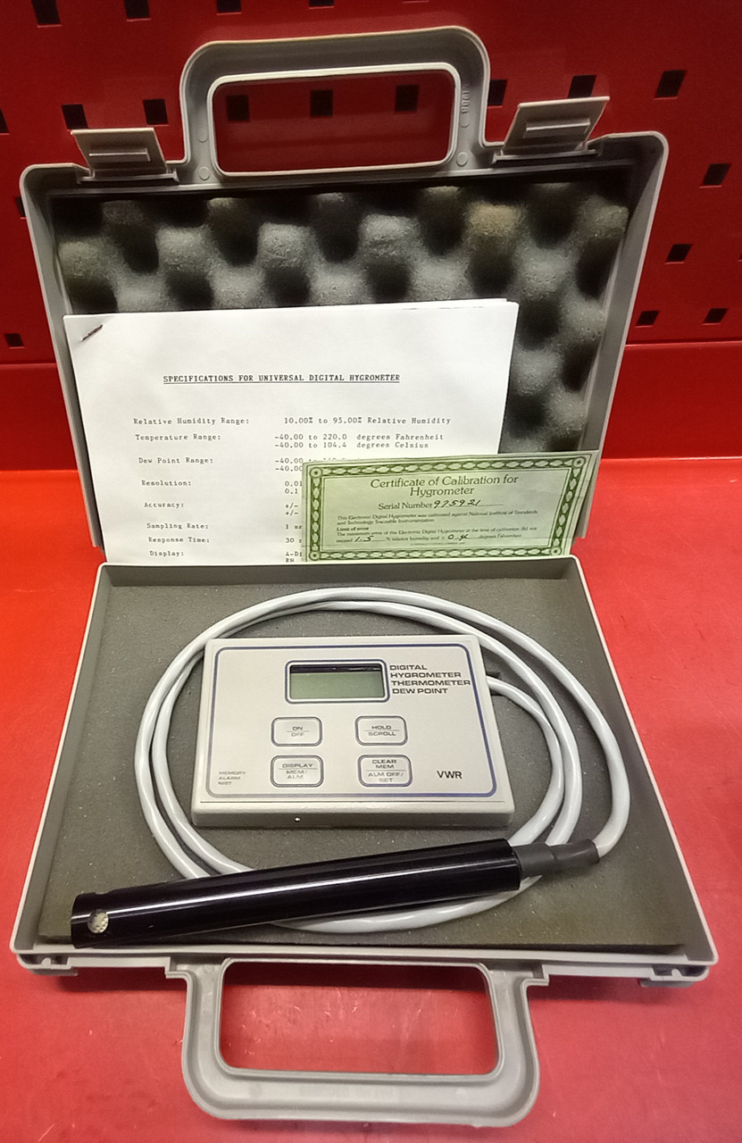 VWR 975921 Digital Hygrometer Thermometer Dew Point