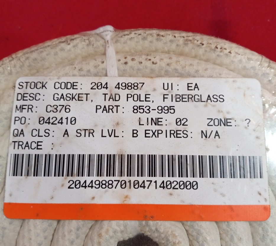 Cleaver Brooks 853-995 Tadpole Gasket 96" 