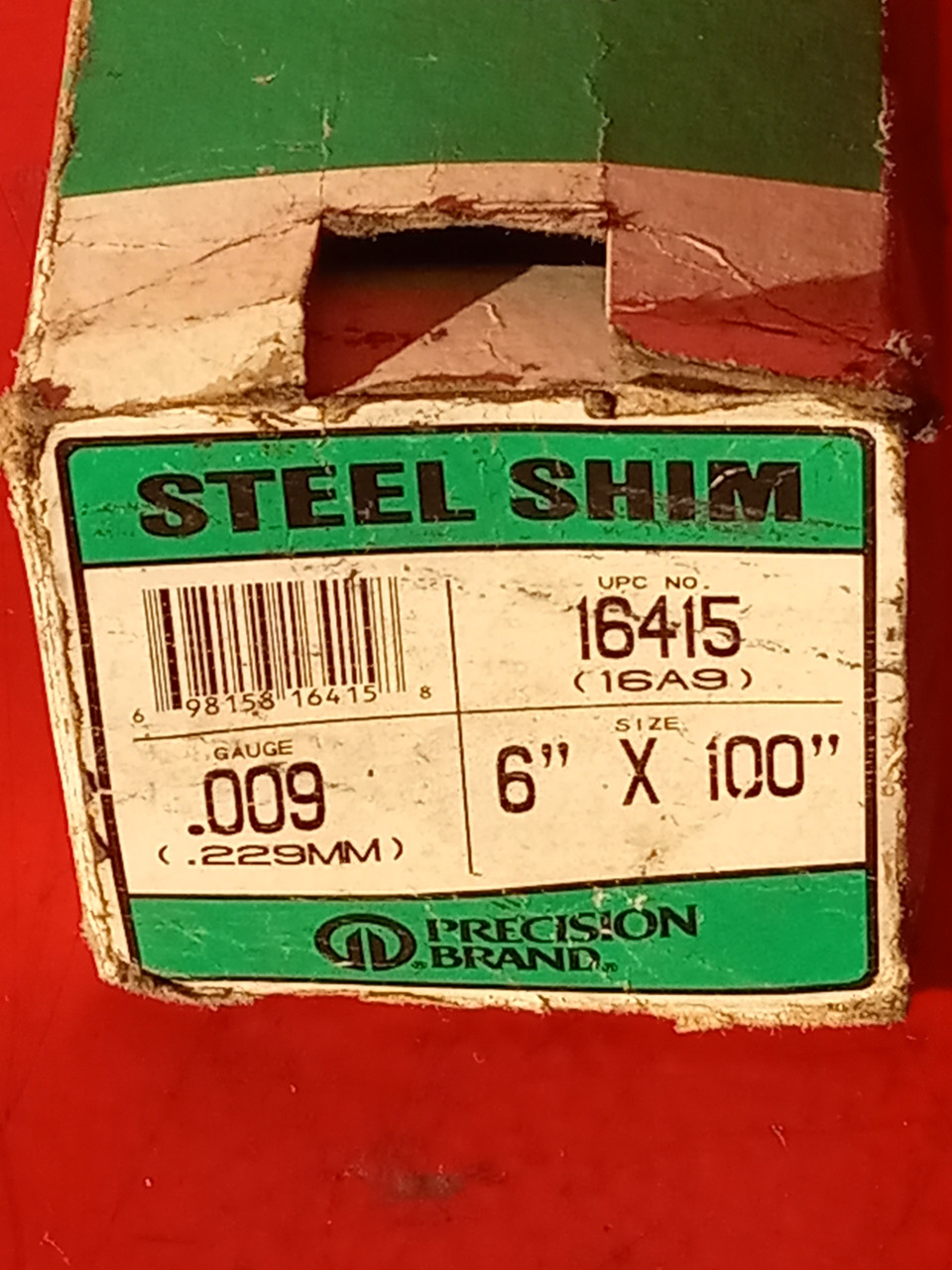 Precision Brand .009" x 6" x 100" Steel Shim-16415