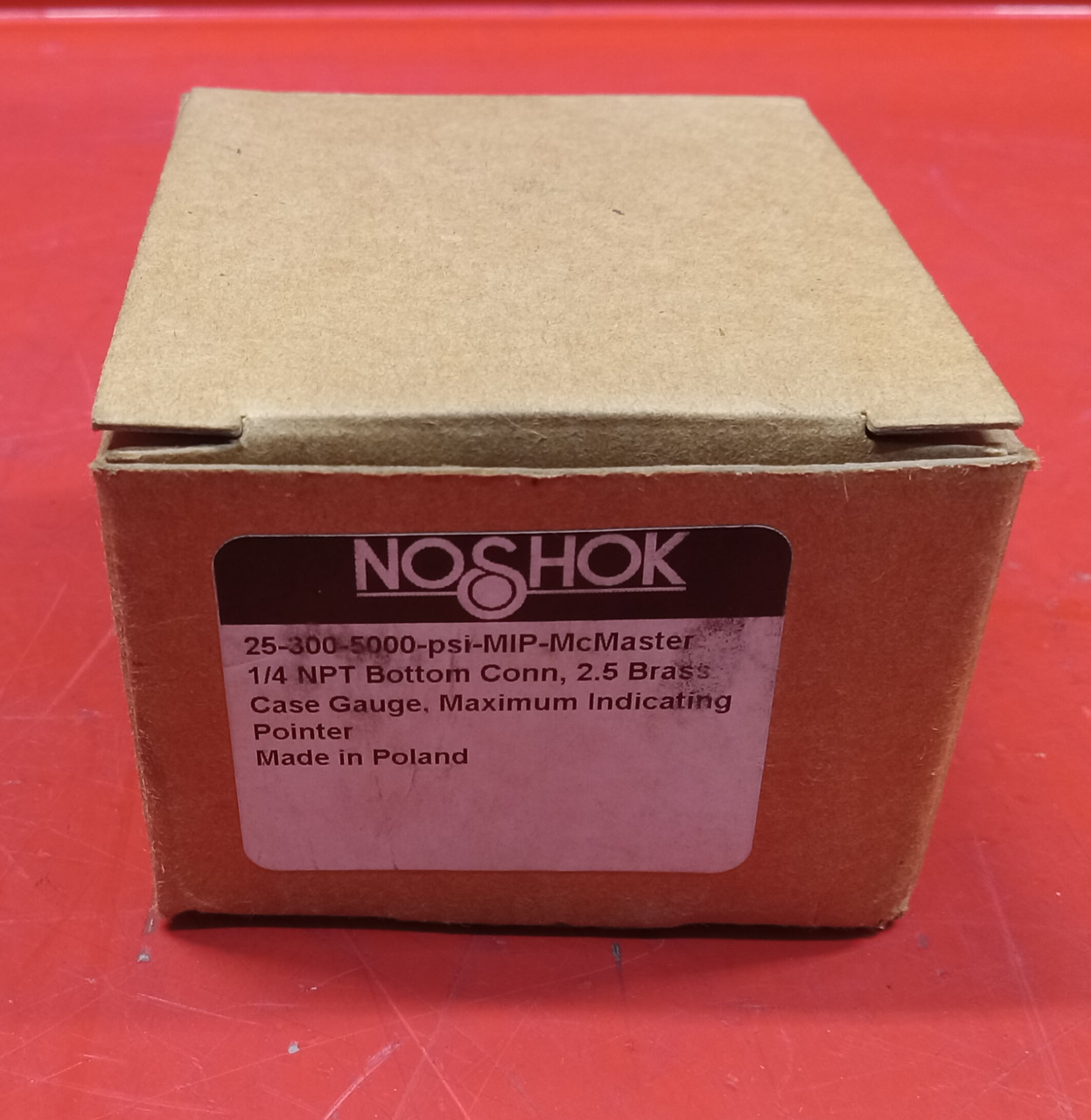 Noshok 25-300-5000-psi-MIP, 2-1/2" Brass Case, 0-5,000 psi, 1/4" NPT Pressure Ga