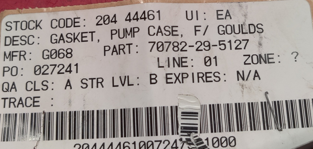 Goulds Gasket 70782-28-5127 for Pump Casing