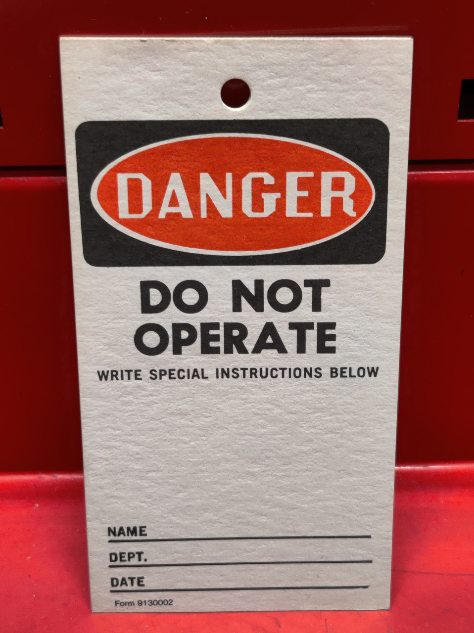 Beemak Self Adhesive Tag Holder With "Do Not Operate Tags" 