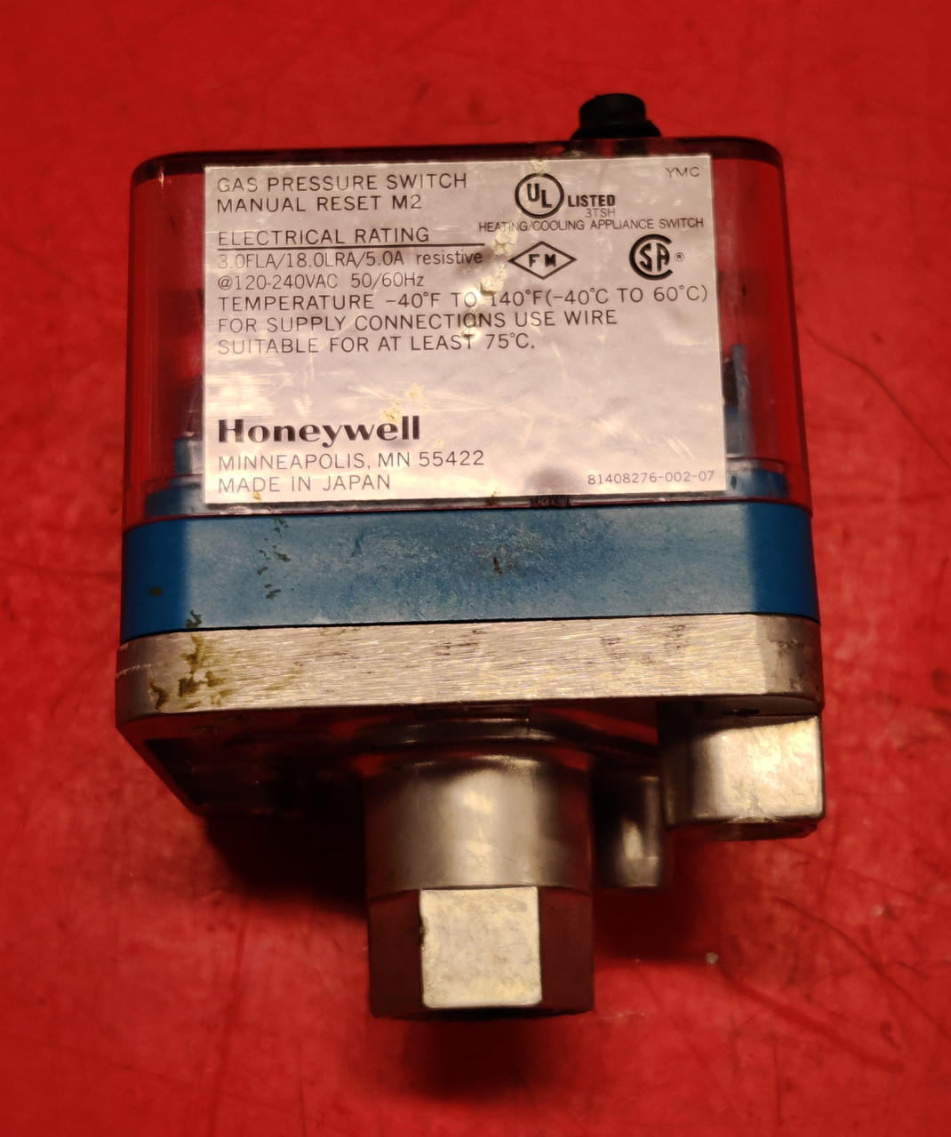 Honeywell Gas Pressure Switch 6097B 1028 