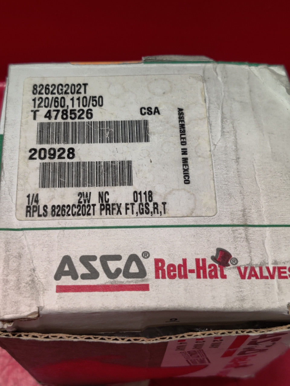 ASCO 8262G202T Solenoid Valve 