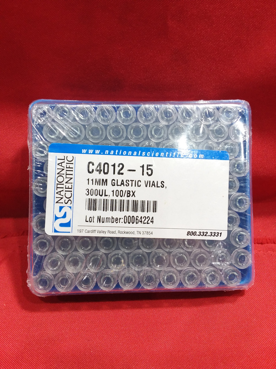 National Scientific C4012-15, 11 mm Glass Crimp Top Vials, 300UL, Pack of 100