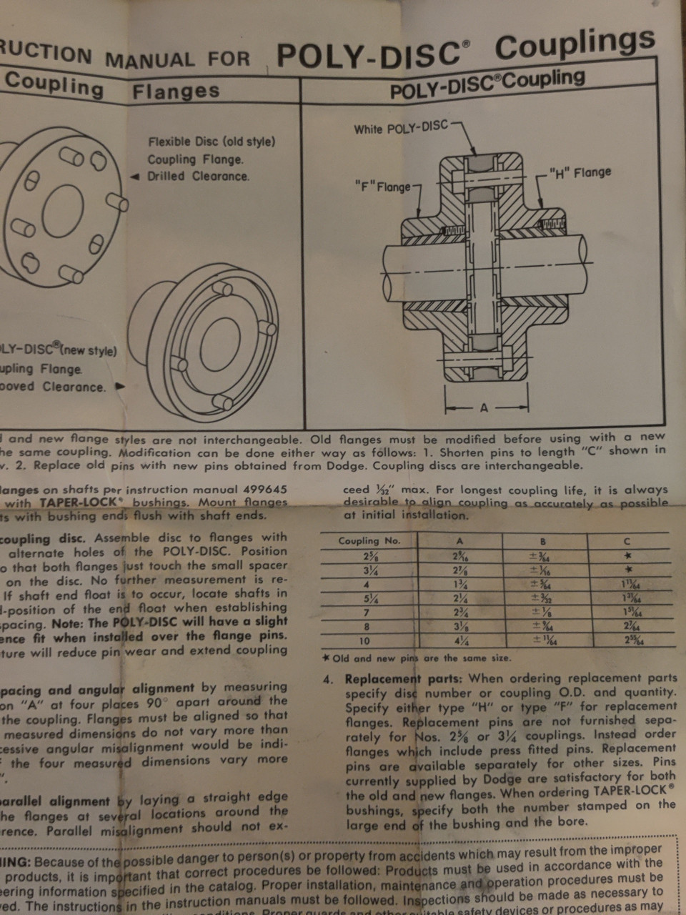 Dodge 008034 Poly-Coupling Disc, Size 7