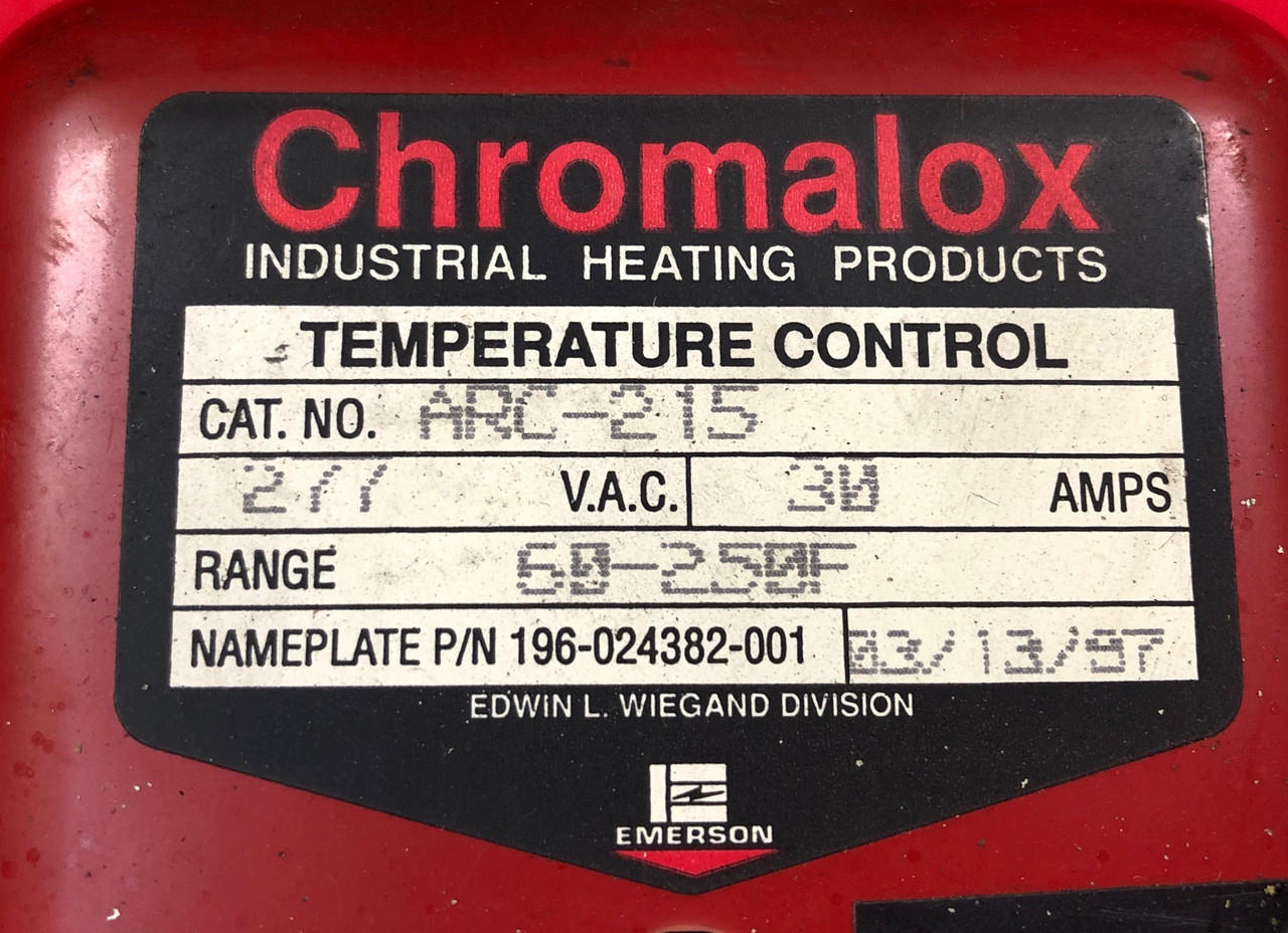 Chromalox ARC-215 Non-Indicating Thermal Cutout Temp Control