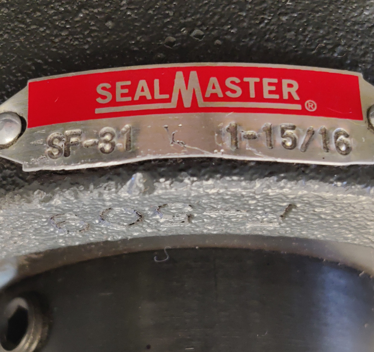 Sealmaster SF-31 Four Bolt Flange Bearing, 1-15/16 in Bore, Cast Iron Housing, Set Screw Locking
