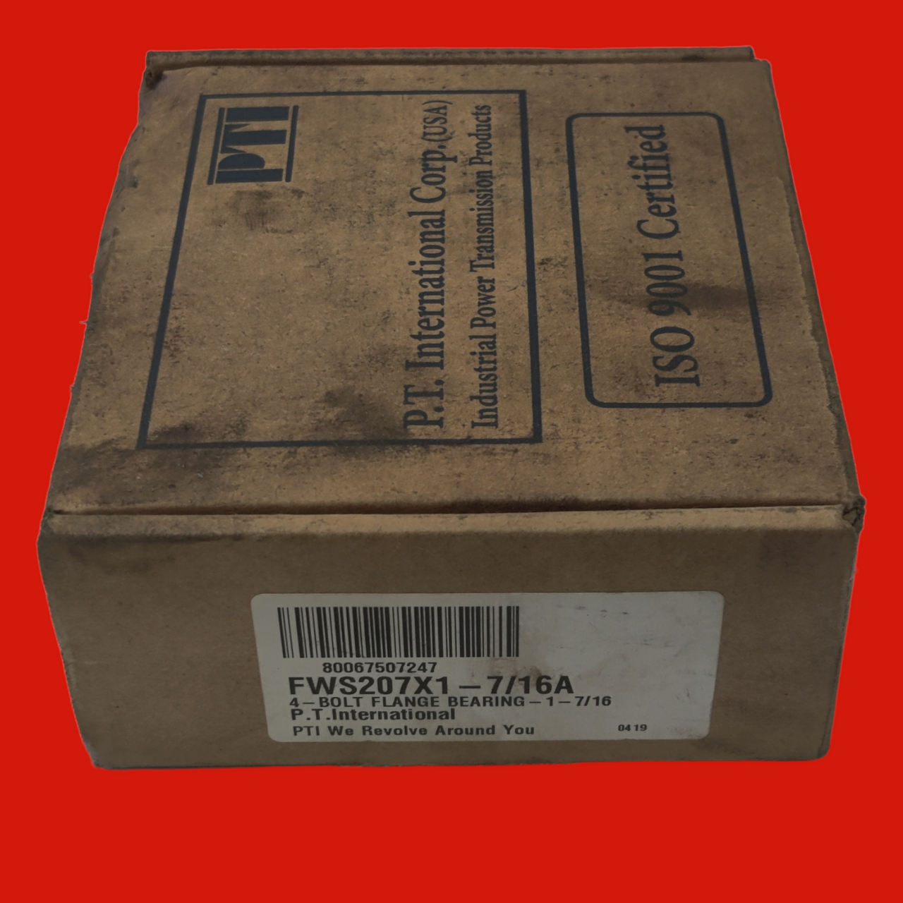 PT International FWS 207 X 1-7/16 4 Bolt Flange Bearing