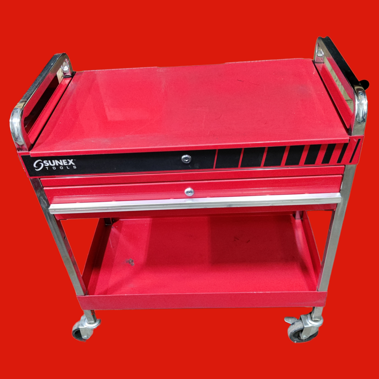 2 Drawer Locking Top Service Cart - 500 Lb Capacity, Sunex International