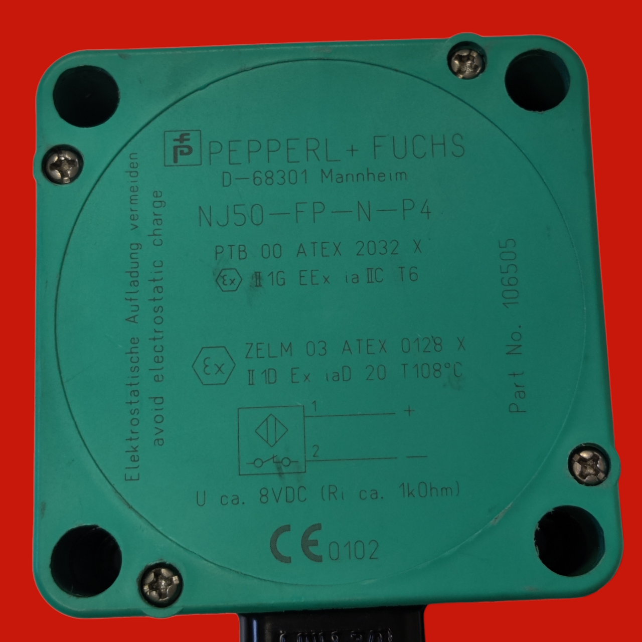 Pepperl + Fuchs Inductive Sensor NJ50-FP-N-P4, 106505