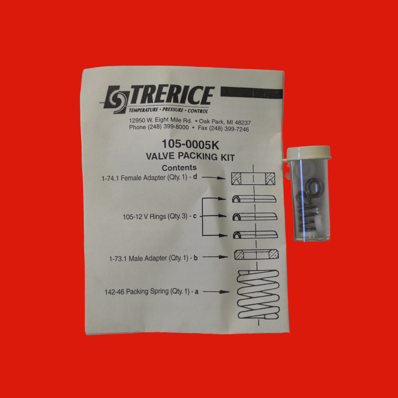 Trerice 105-0005K Valve Packing Kit