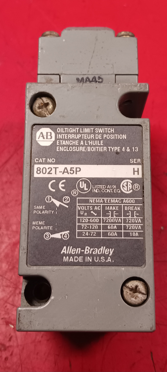 Allen Bradley Oiltight Limit Switch, 802T-A5P Series H