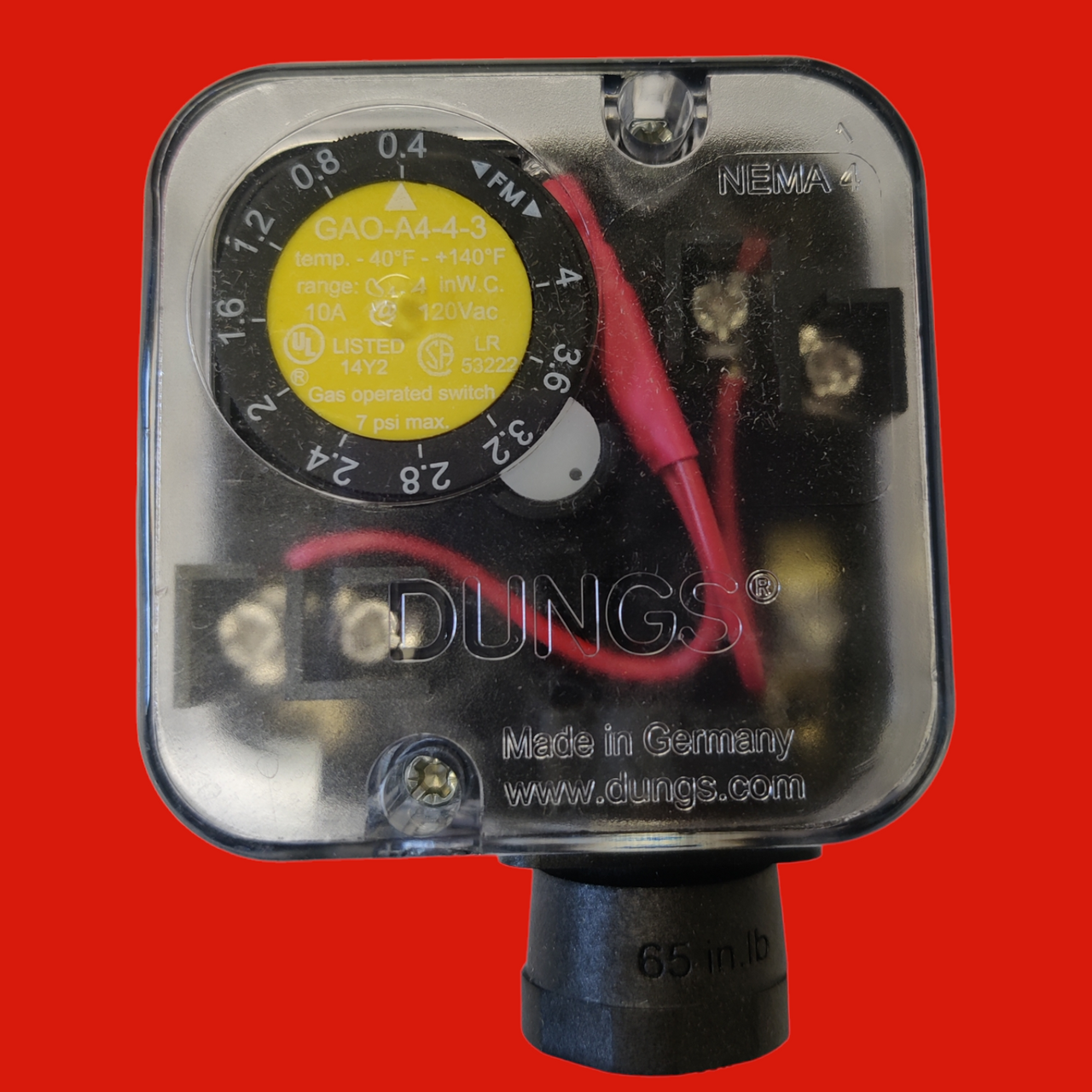 Dungs GAO-A4-4-3 (266920) Pressure Switch - 0.4-4" W.C.