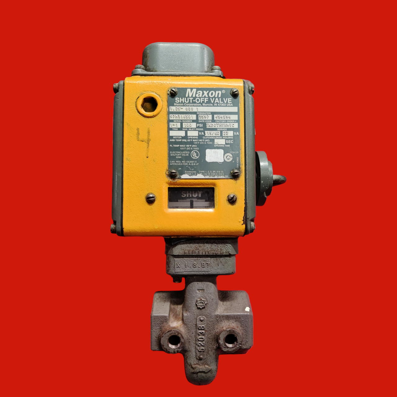Maxon 1.25" Endothermic Safety Shut-Off Valve, 125SMA11- AA11-BA*1A0 (808-1)