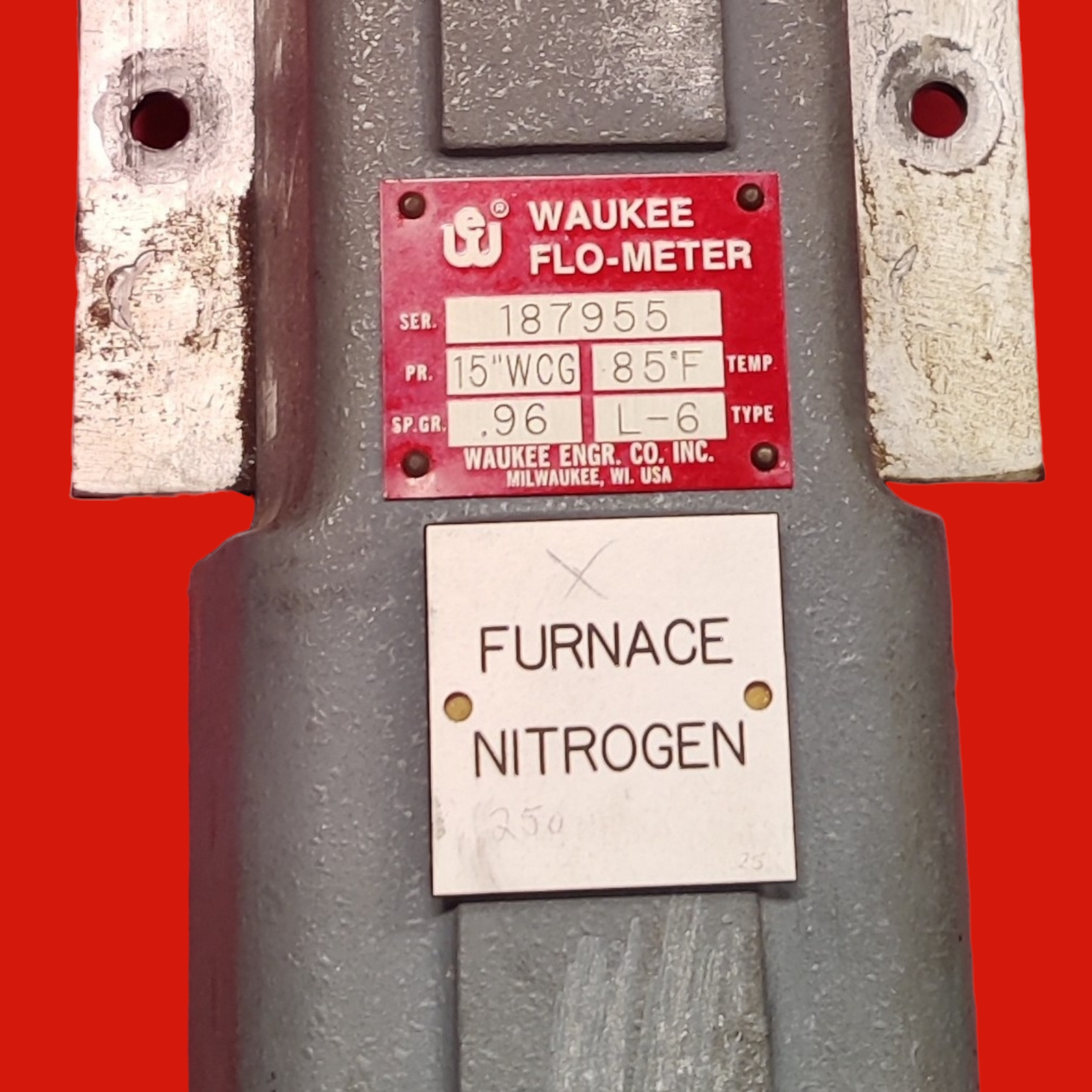 Waukee Flo-Meter Nitrogen 15" WCG, L-6, 0-2500 CFH