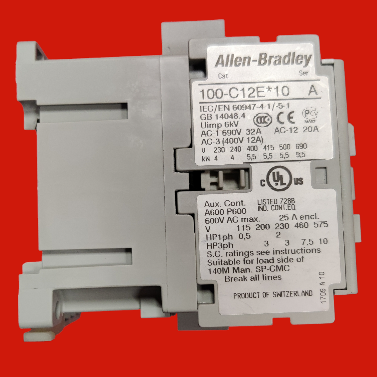 Allen Bradley IEC 12 A Contactor, 100-C12E10